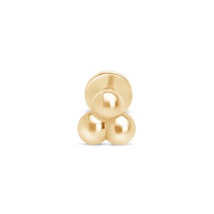 Classic Ball Flat Back Earring in 14K Gold, Ideal for Cartilage Piercing, Small Lobe Jewelry, Perfect ’s Day Gift for Dad or Grandma