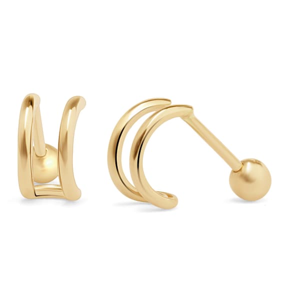 14K Solid Gold Cartilage Cuff - Helix, Conch