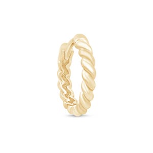 Gedrehter Hoop Style in 585er Gelbgold – 6 mm / 8 mm / 10 mm Knorpel Huggie