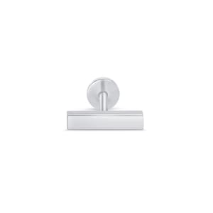 Pendientes de Cartílago en forma de barra delgada hechos con Oro Blanco Sólido de 14k, ideales para perforaciones nuevas. Aretes con rosca.