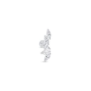 Hypoallergenic Marquise Ear Climber Earring for Cartilage Helix lobe Piercing Jewelry Flat Back Angel Wing Minimalist Jewelry Gift for Women