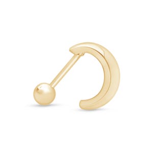 Pendiente Hoop Cuff elaborado en Oro Amarillo Solido de 14K, para Piercing en Cartílago, Idea de Regalo Especial para tu pareja/madre/amiga