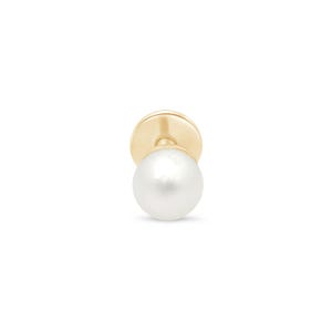 Brinco de pérola de ouro maciço para piercing de hélice e tragus, brinco de hélice de pérola de ouro para homens e mulheres, piercing de nariz, joias de labret de pérola