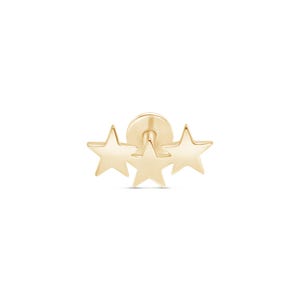 Aretes de Cartílago en Forma de Estrella de Oro Amarillo de 14k, Para Piercing, Joyería CelestiaL, Regalo de Joyería para Ella, Joyeria fina