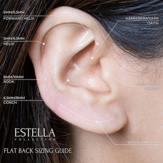 Black Diamond Flat Back Earring - Estella Collection
