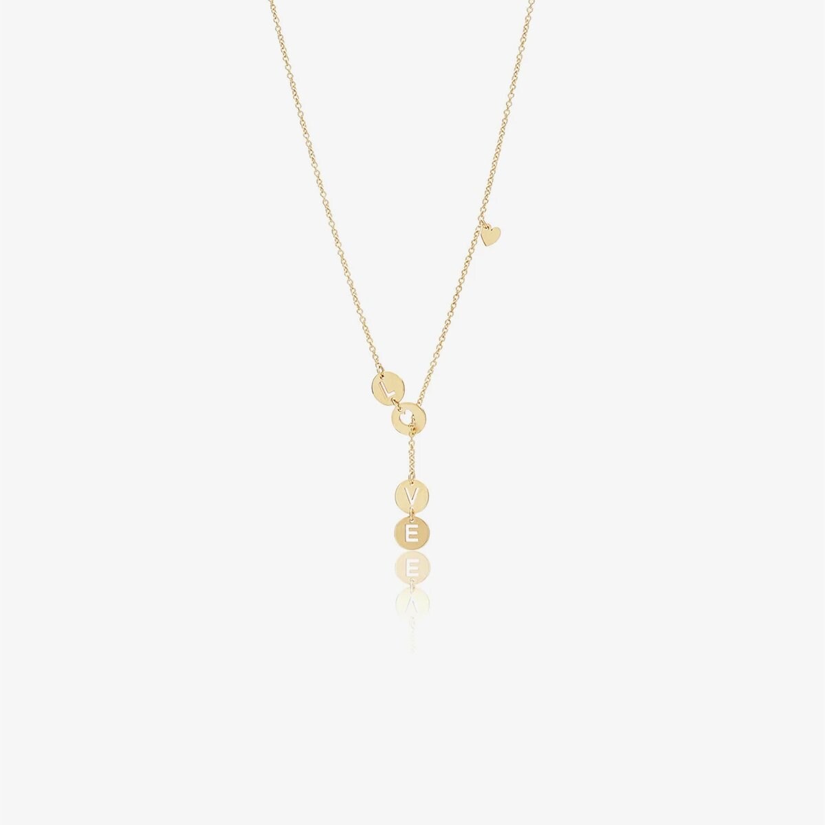10K Solid Yellow Gold Lariat Necklace 