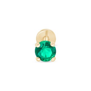 Smaragd Ohrring Bolzen, grüner Smaragd Ohrstecker, 14K Solid Gold Smaragd Schmuck, hypoallergener Smaragd Ohrring für Tragus, Nasenstecker Gold