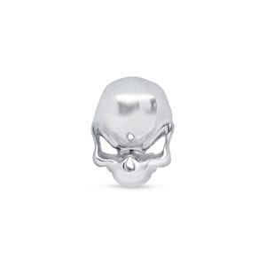 Skull Flat Back Stud Earring in 14K White Gold, Tragus and Cartilage Piercing Jewelry, Minimalist Stud, Gift for Him or Her