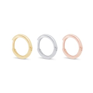 Massiver 14k Gold Huggie Hoop Ohrring | Winziger Knorpel-Hoop für Ohrläppchen & Helix | 5 mm/ 7 mm/ 9 mm/ 11 mm Rose, Weiß oder Gelbgold Hoop