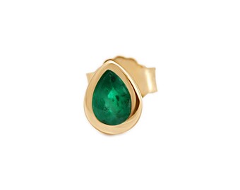 Emerald Gemstone Earring 14k Gold Marquise Stud Earring Kraakbeen oorbel voor vrouwen Tragus Earring Conch Piercing Sieraden Cadeau idee voor haar