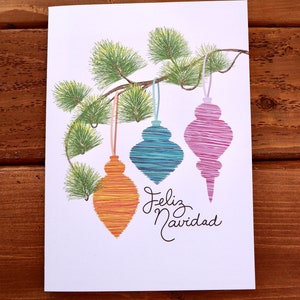 Feliz Navidad. Carte de Noël espagnole. 5"x7"