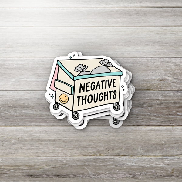 Pegatina de pensamientos negativos