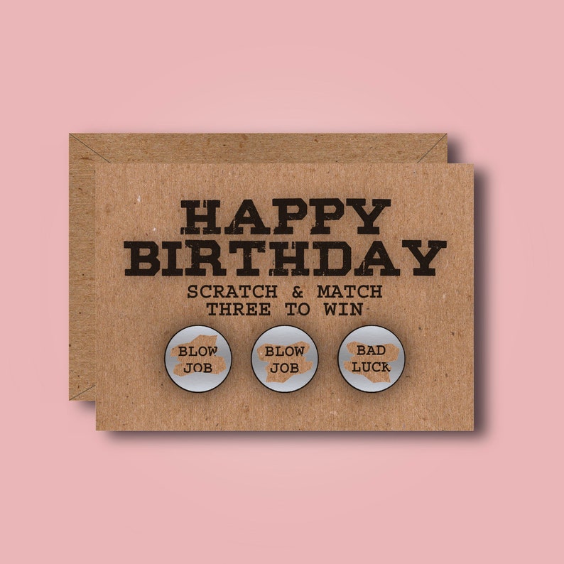 Rude Happy Birthday Funny Scratch Card Adult Naughty 18 Etsy