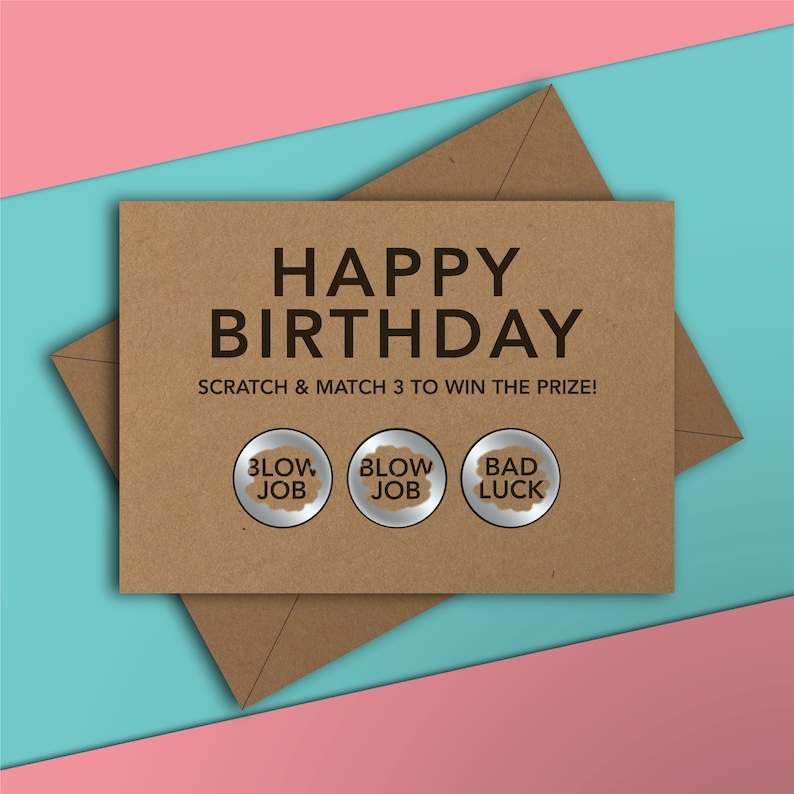 Happy Birthday Funny Scratch Card Rude Adult Naughty 18 Etsy