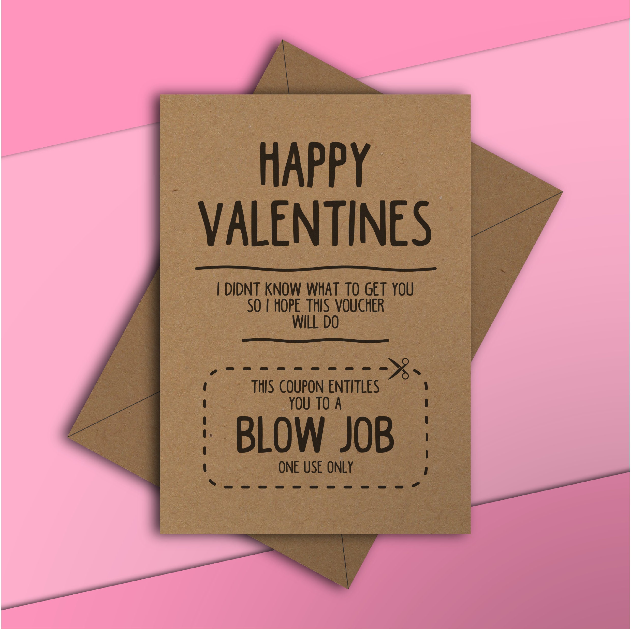 Blow Job Voucher Funny Valentines Day Card Rude Adult Etsy Uk