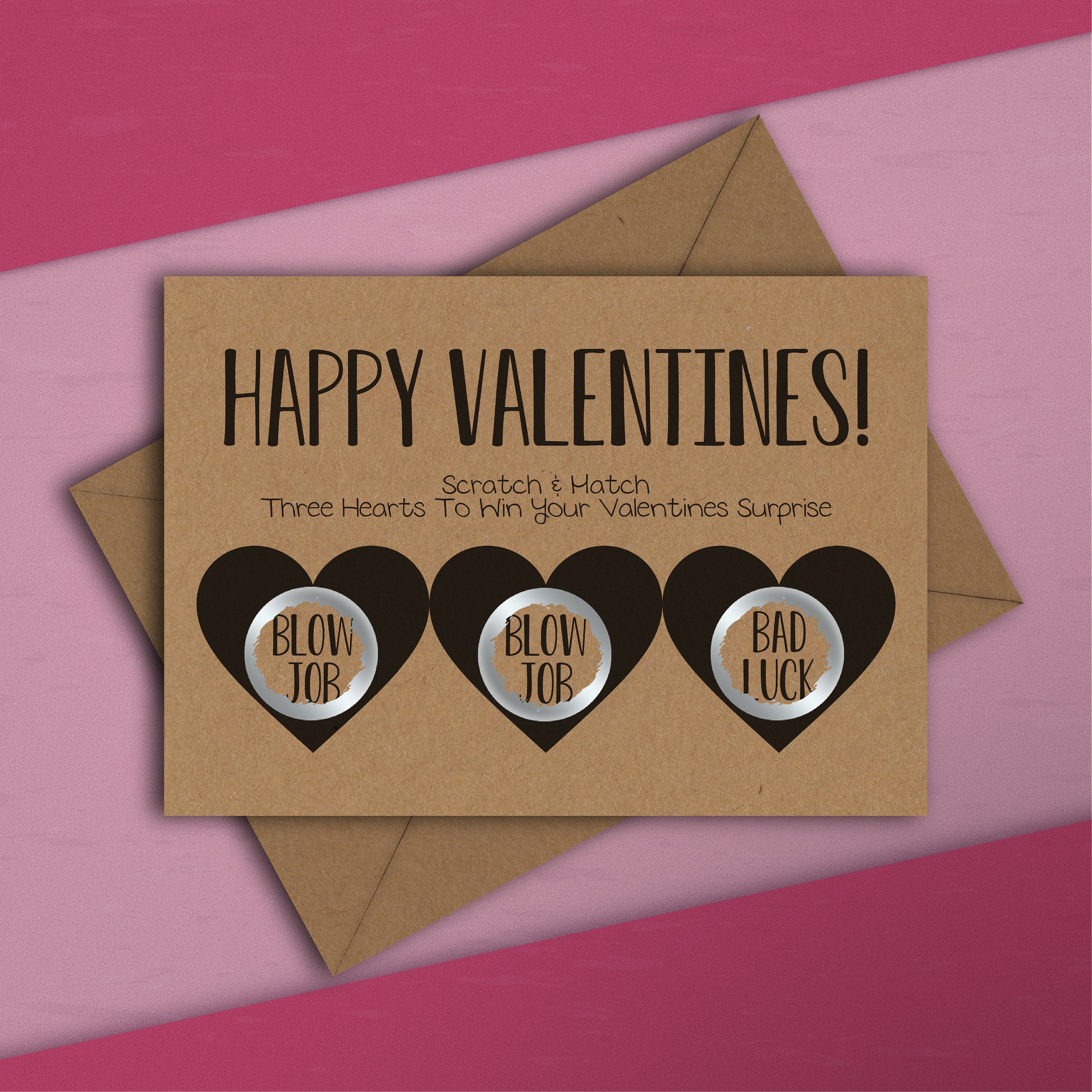 Hearts Funny Valentines Scratch Card Rude Adult Naughty 18 Etsy UK