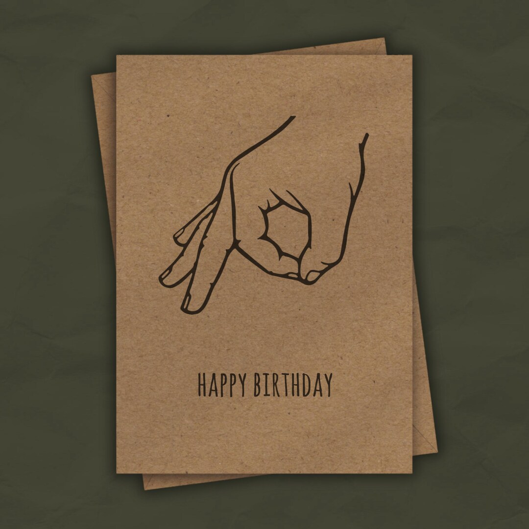 Meme Birthday Card, OK Sign Punch, Hand Circle Joke, Old School Humor ...