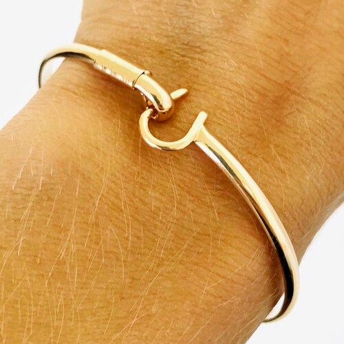 1.5mm Square Hook & Eye Bangle Bracelet Thin Cuff Bracelet Etsy