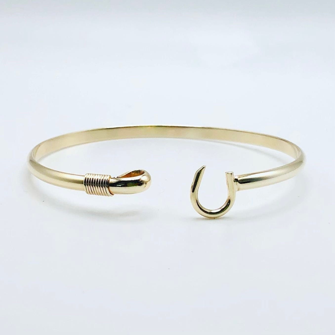 3.25mm 14k Gold-fill Caribbean Hook Bracelet/cuff Yellow Gold Hook
