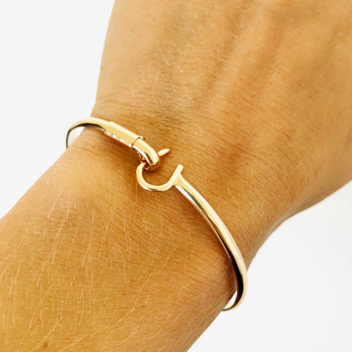 Caribbean Hook Gold and Sterling Silver Hook Bracelet 4mm With Yellow Gold  Wire Vieques Fisherman's Hook Bracelet by Isla Oddball -  Canada