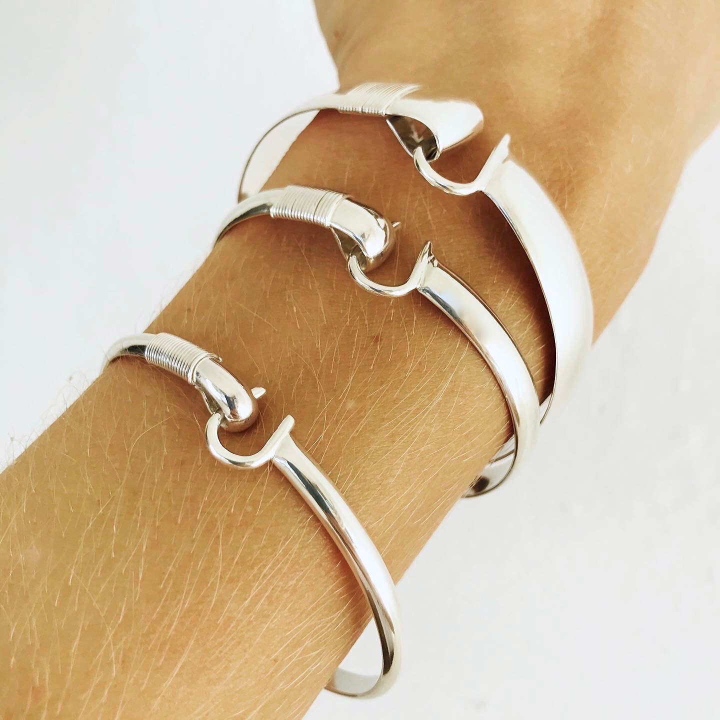 Sterling Silver Caribbean Hook Bracelet: Handmade Isla Oddball