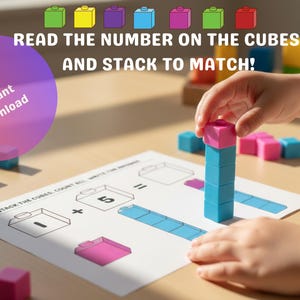 Snap Cube Math Mats | Vorschule Kindergarten Zählaktivität (druckbare PDF)