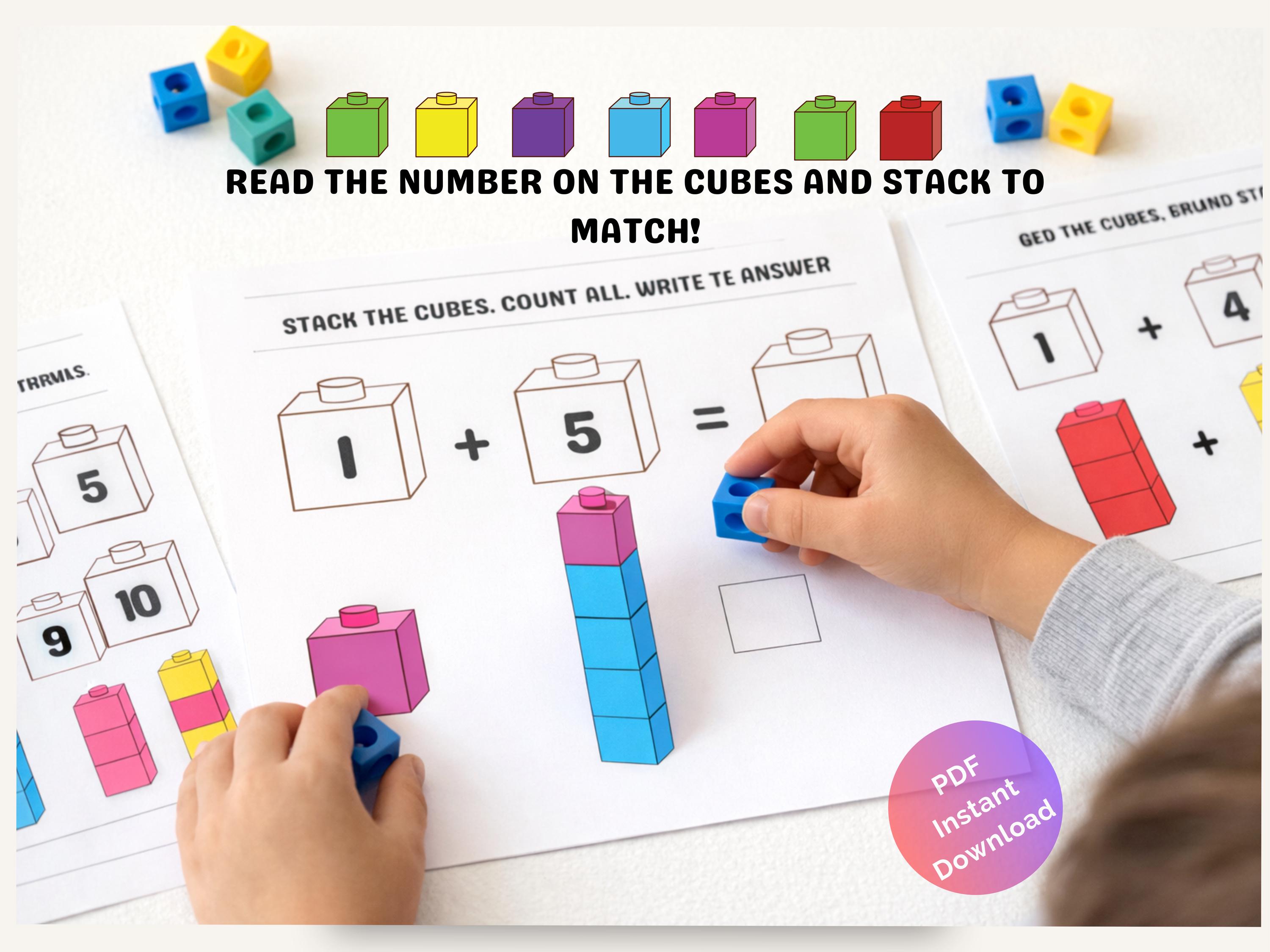 Snap Cube Math Mats | Preschool Kindergarten Counting Activity ...