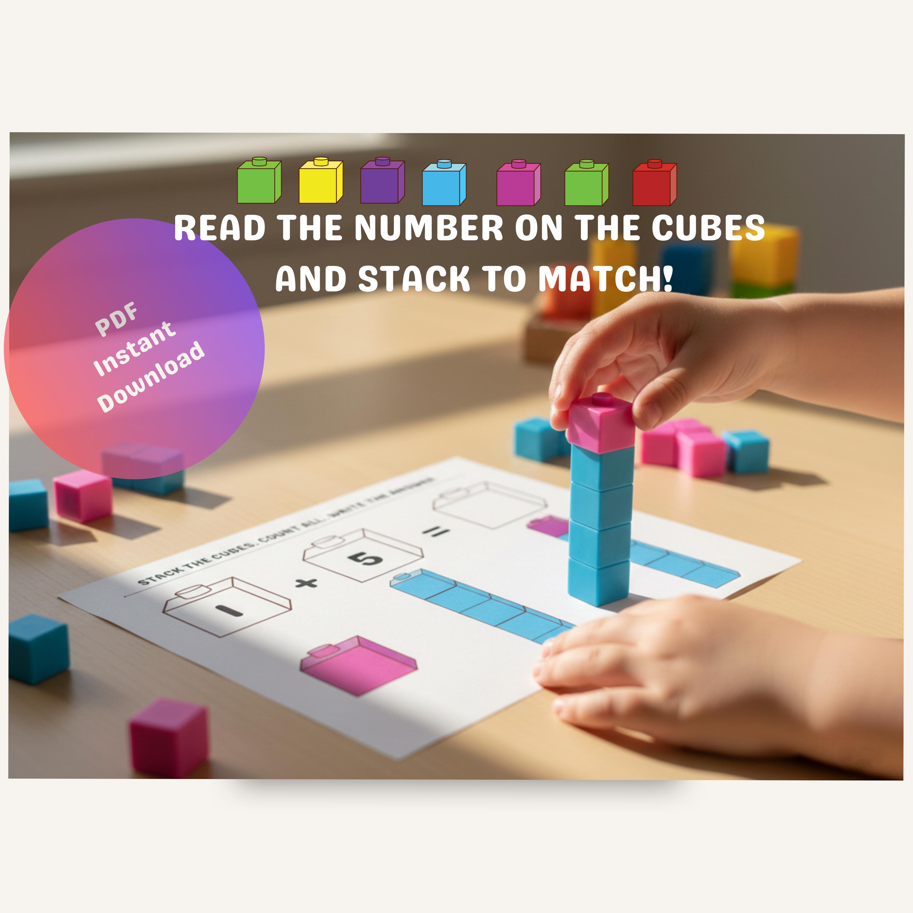 Snap Cube Math Mats | Preschool Kindergarten Counting Activity ...