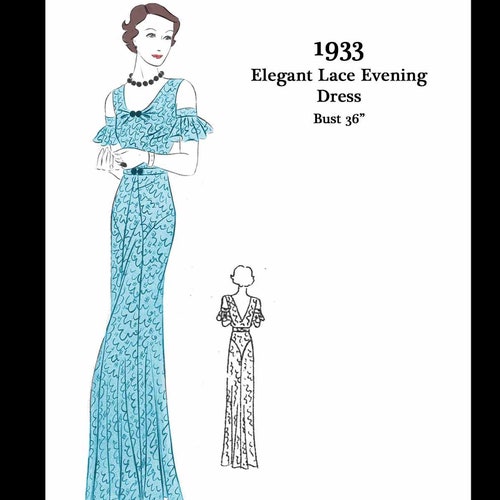 1930s 30s Vintage Sewing Pattern Art Deco Evening Dress Blouse - Etsy