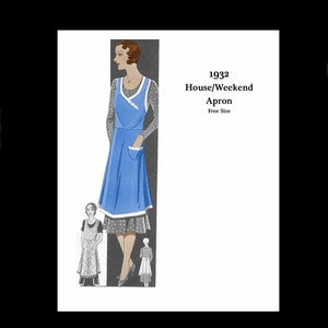1930s 30s 1932 Vintage House Weekend Apron Vintage Sewing Pattern One Size E Pattern Reproduction PDF INSTANT DOWNLOAD