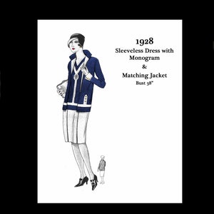 1920s 20s Vintage Sewing Pattern Art Deco Great Gatsby Downton Abbey Dropped Waist Day Dress & Matching Jacket Bust 38 PDF INSTANT DOWNLOAD