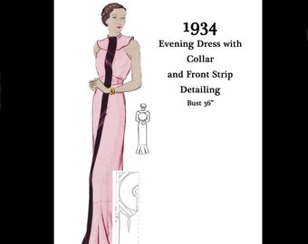 1930s Evening Gown Sewing Pattern: Floor Length, Bust 32 (du-barry  Reproduction) | Past Patterns 0807B - Etsy