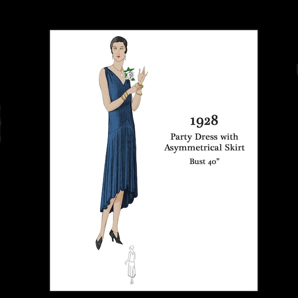 1920s 20s Art Deco Great Gatsby Flapper Party Silk Lace Dress Vintage Sewing Pattern Bust 40 E Pattern Reproduction PDF INSTANT DOWNLOAD