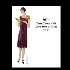 1920s 20s Art Deco Great Gatsby Flapper Party Silk Lace Dress Vintage Sewing Pattern Bust 38 E Pattern Reproduction PDF INSTANT DOWNLOAD