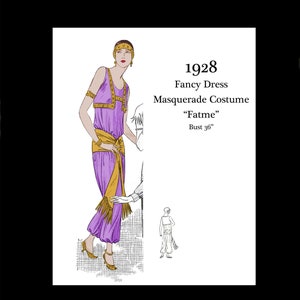 1920s 20s Art Deco Great Gatsby Masquerade Party Fancy Dress Belly Dancer Vintage Sewing Pattern Bust 36 E Pattern Reproduction PDF DOWNLOAD