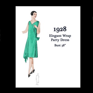 1920s 20s 1928 Art Deco Great Gatsby Flapper Party Silk Dress Vintage Sewing Pattern Bust 38 E Pattern Reproduction PDF INSTANT DOWNLOAD