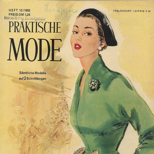 Années 1950, 1950 Reproduction numérique vintage, patron de couture allemand couture Schnittmusterbogen soirée robe manteaux PDF TÉLÉCHARGEMENT IMMÉDIAT