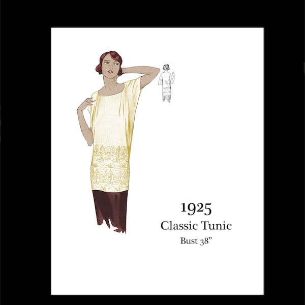 1920s 20s 1925 Art Deco Great Gatsby Flapper Modern Tunic Blouse Vintage Sewing Pattern Bust 38 E Pattern Reproduction PDF INSTANT DOWNLOAD