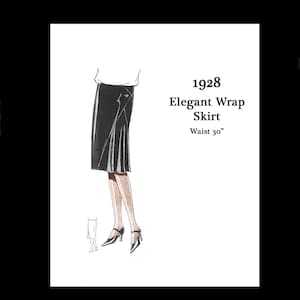 1920s 20s Art Deco Great Gatsby Flapper Elegant Wrap Skirt Wool Vintage Sewing Pattern Waist 30 E Pattern Reproduction PDF INSTANT DOWNLOAD
