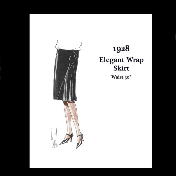 1920s 20s Art Deco Great Gatsby Flapper Elegant Wrap Skirt Wool Vintage Sewing Pattern Waist 30 E Pattern Reproduction PDF INSTANT DOWNLOAD