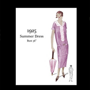 1920s 20s Vintage Sewing Pattern Bust 36 Art Deco Flapper Summer Day Tunic Dress Skirt E Pattern Reproduction PDF INSTANT DOWNLOAD