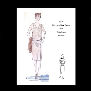 1920s 20s Art Deco Day Great Gatsby Afternoon Elegant Silk Dress Vintage Sewing Pattern Bust 40 E Pattern Reproduction PDF INSTANT DOWNLOAD