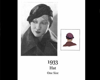 1930s Vintage Sewing Pattern Spring Hat - PDF INSTANT DOWNLOAD