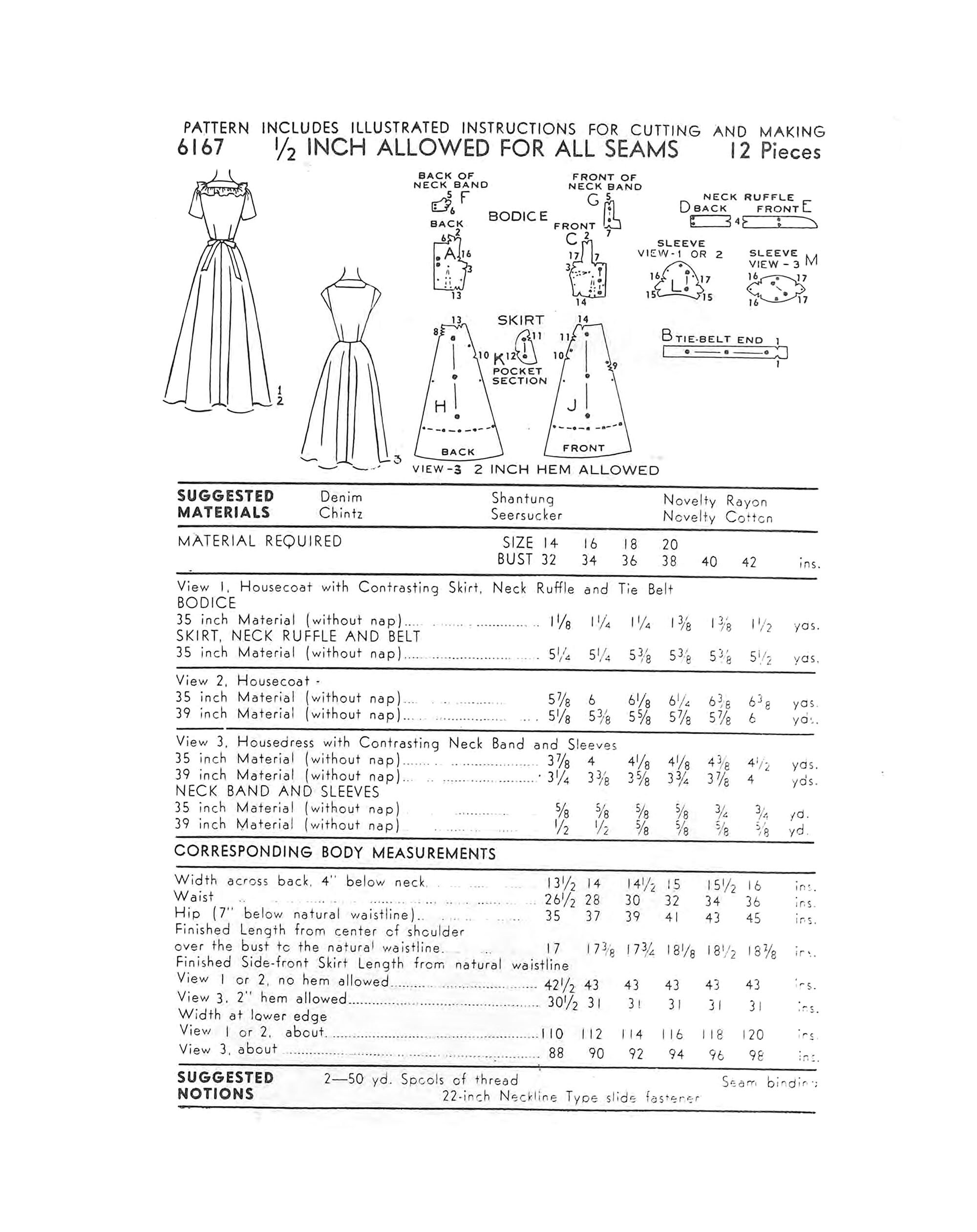 1950s 50s Reproduction Vintage Sewing Pattern Advance 6167 Early 50s ...