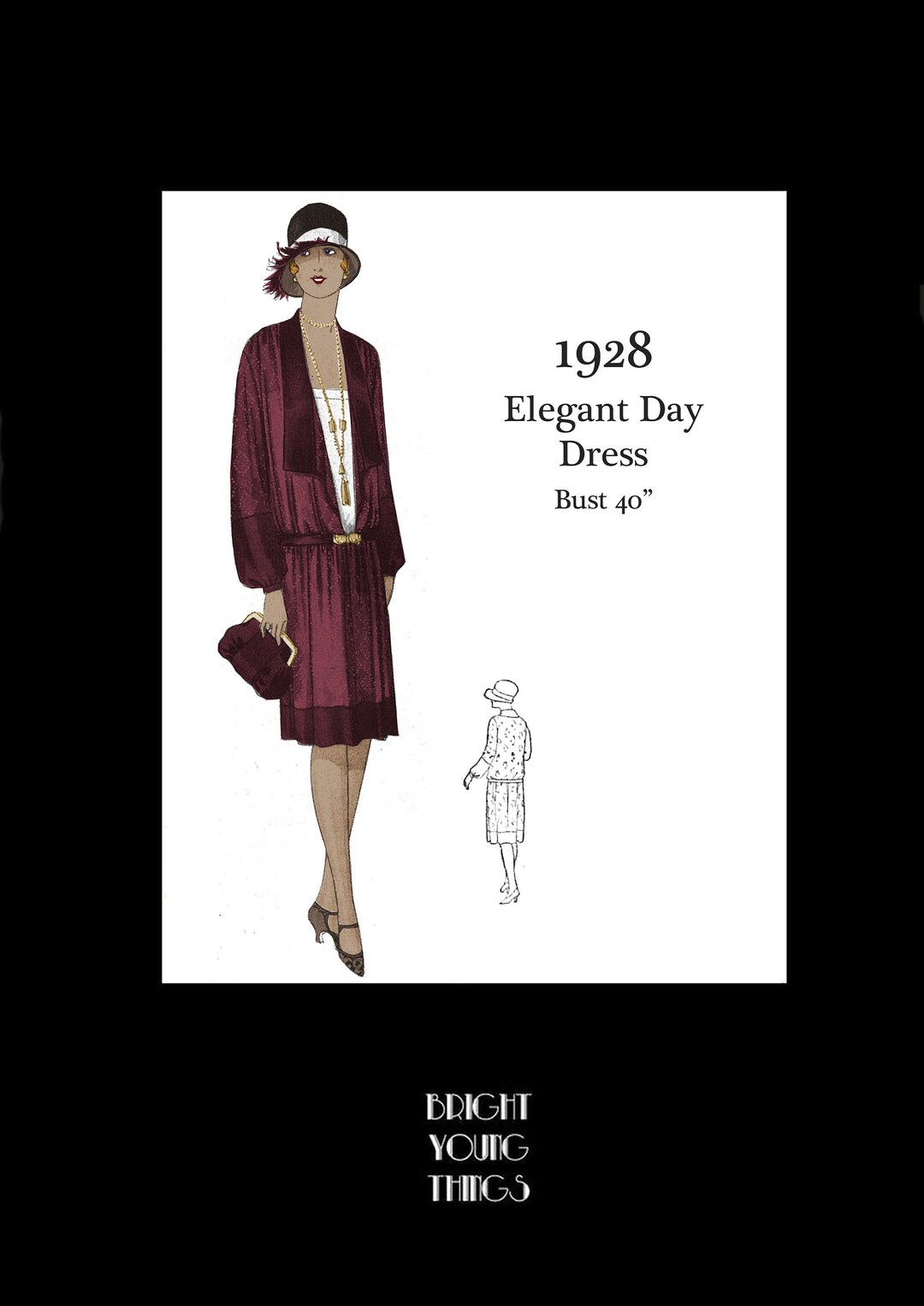 1920s 20s Vintage Sewing Pattern Bust 40 Art Deco Great Gatsby Flapper ...