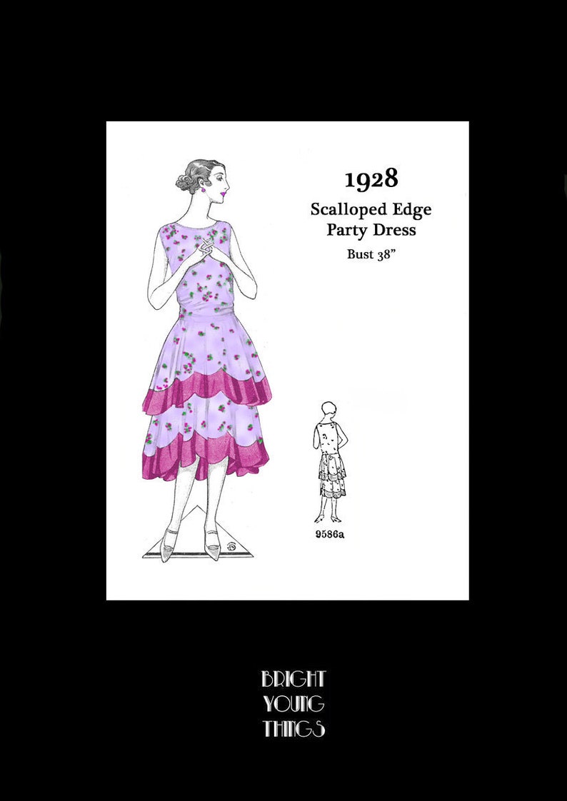 1920s Patterns – Vintage, Reproduction Sewing Patterns     1920s 20s 1928 Art Deco Great Gatsby Flapper Party Silk Dress Vintage Sewing Pattern Bust 38 E Pattern Reproduction PDF INSTANT DOWNLOAD  AT vintagedancer.com