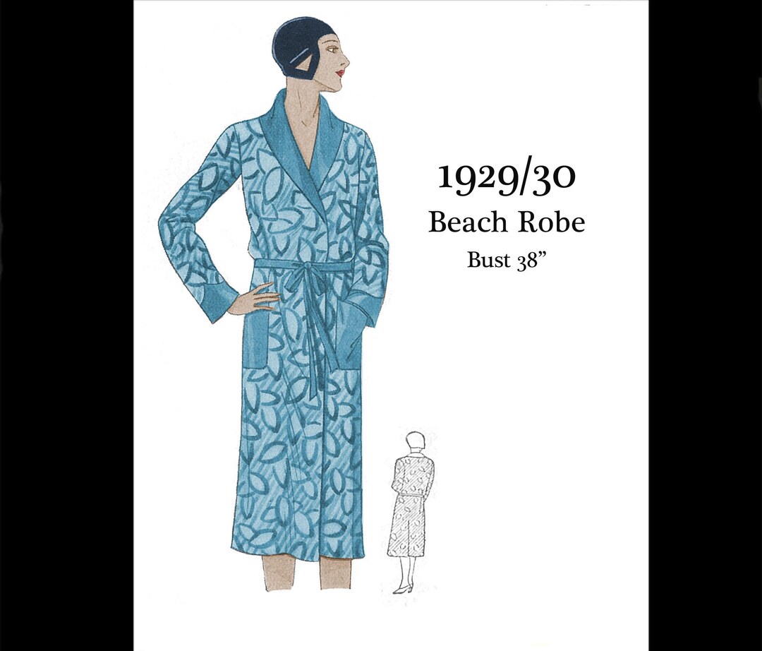 Swim Robe Pattern 1920s 30s 1929/30 Vintage Sewing Pattern Art Deco Great Gatsby ...