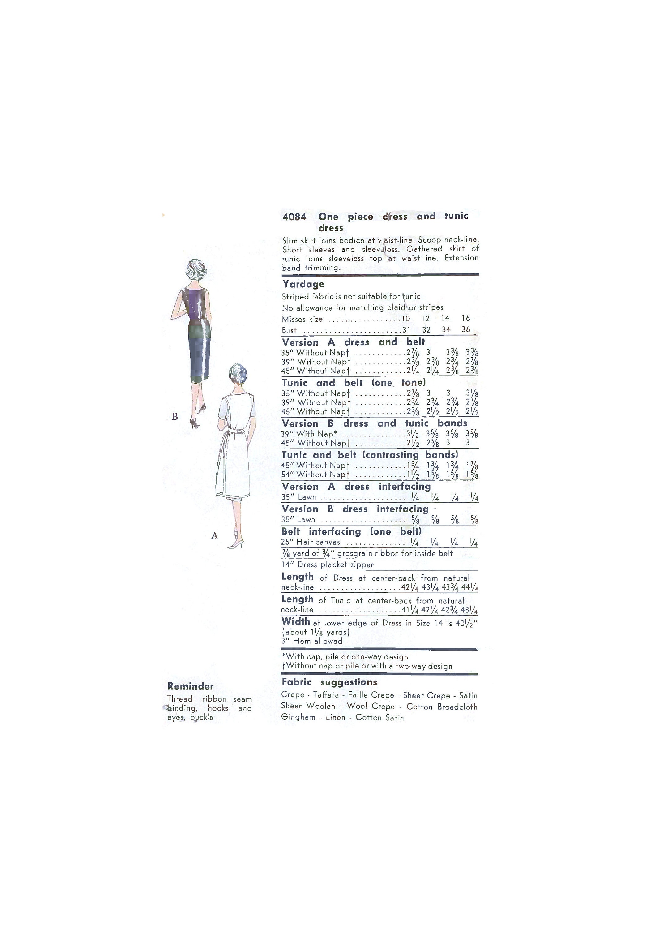 1950s 50s Reproduction Vintage Sewing Pattern Vogue 4048 Elegant Dress ...