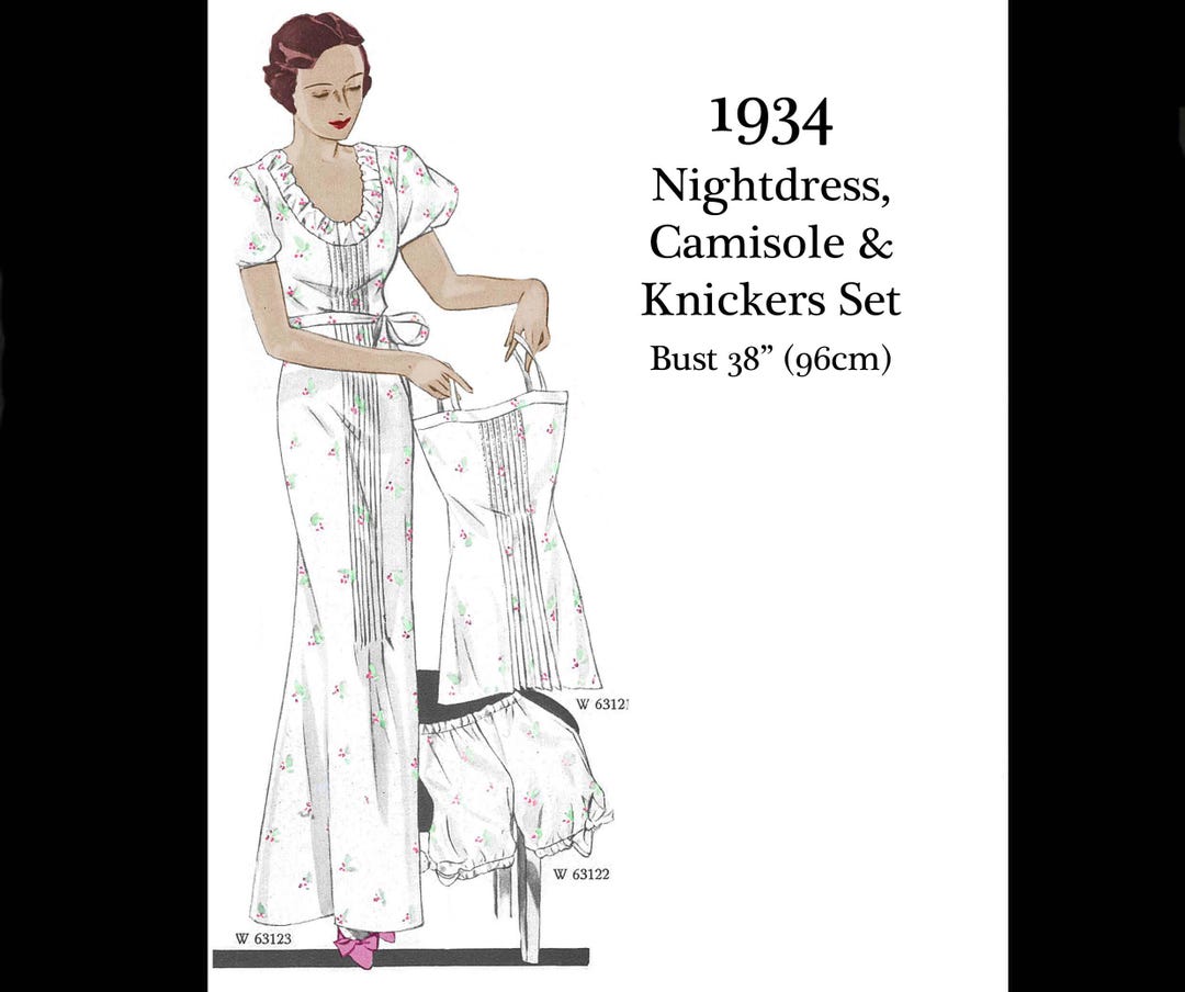 1930s 30s 1934 Art Deco Pretty Nightwear Underwear Camisole Lingerie 1930s-30s-1934-art-deco-pretty-nightwear-underwear-camisole-lingerie