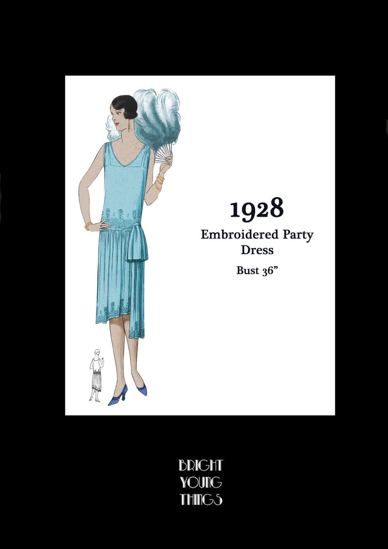 1920s Patterns – Vintage, Reproduction Sewing Patterns     1920s 20s 1928 Art Deco Great Gatsby Flapper Party Silk Dress Vintage Sewing Pattern Bust 36 E Pattern Reproduction PDF INSTANT DOWNLOAD  AT vintagedancer.com